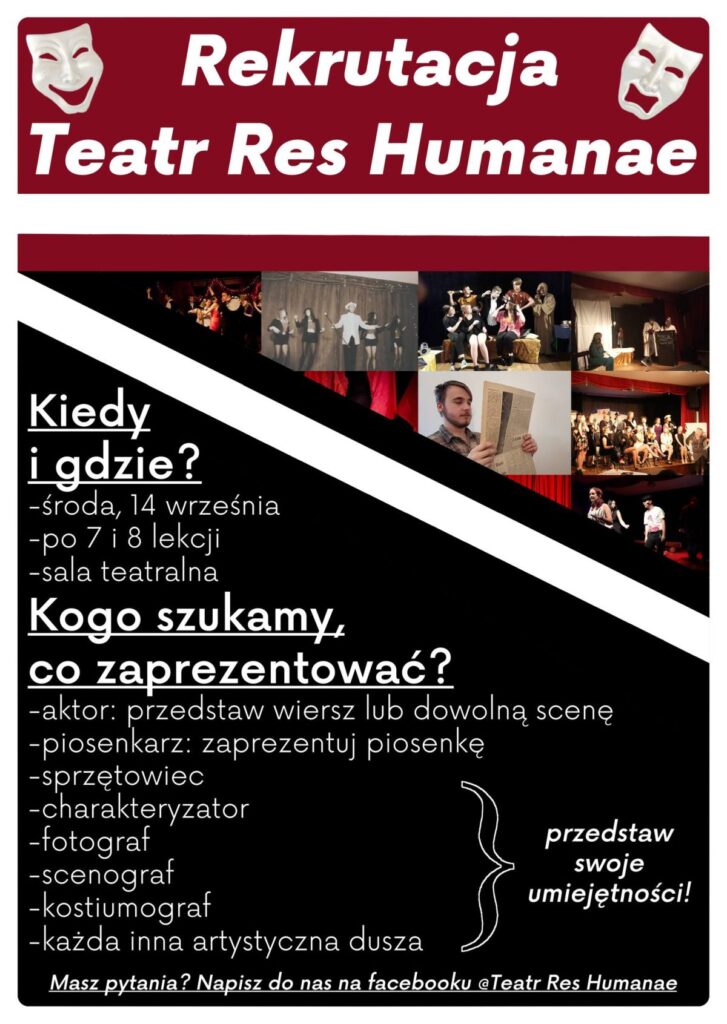 Plakat, ogłoszenie o rekrutacji do Teatru