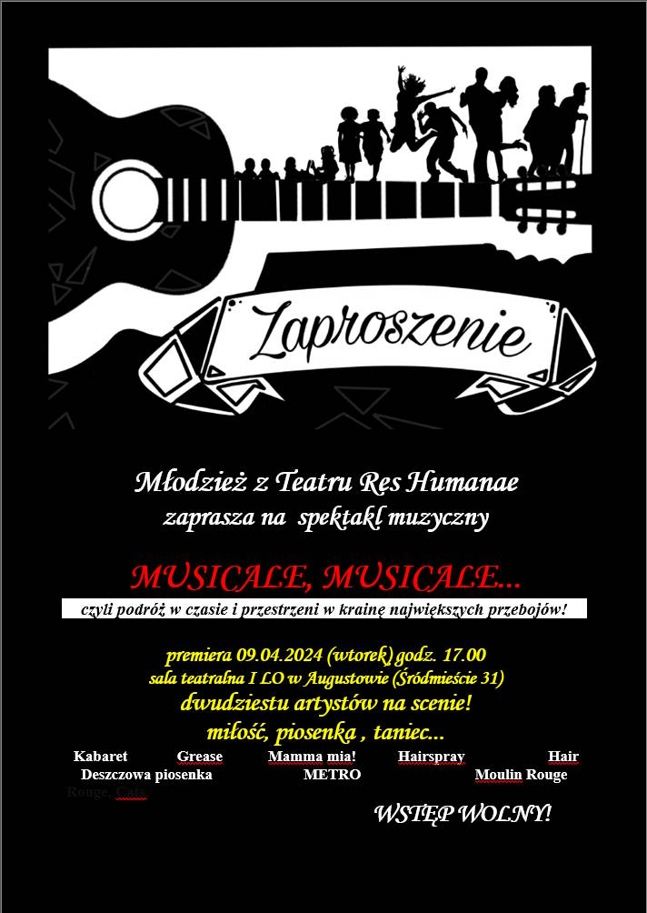 Plakat spektaklu muzycznego Musicale, Musicale...