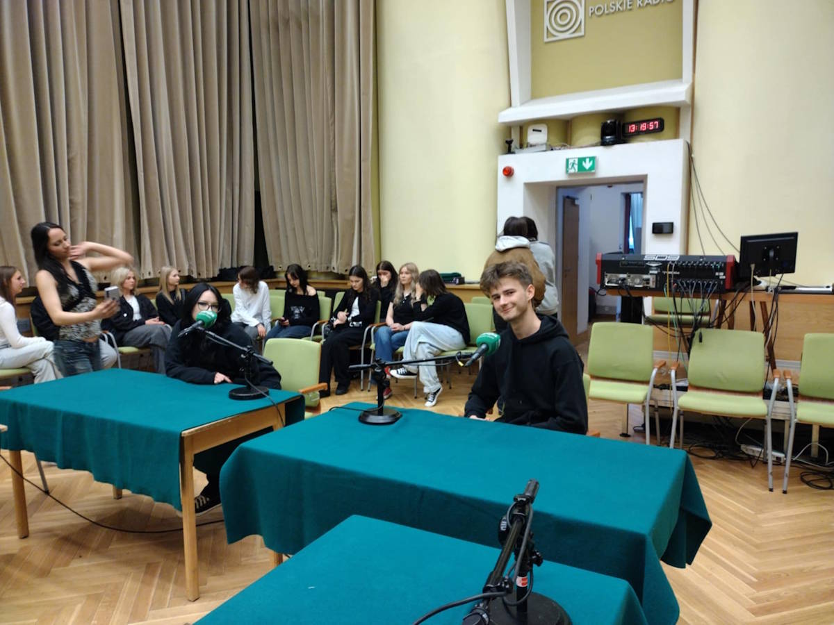 Uczestnicy wycieczki w Polskim Radiu