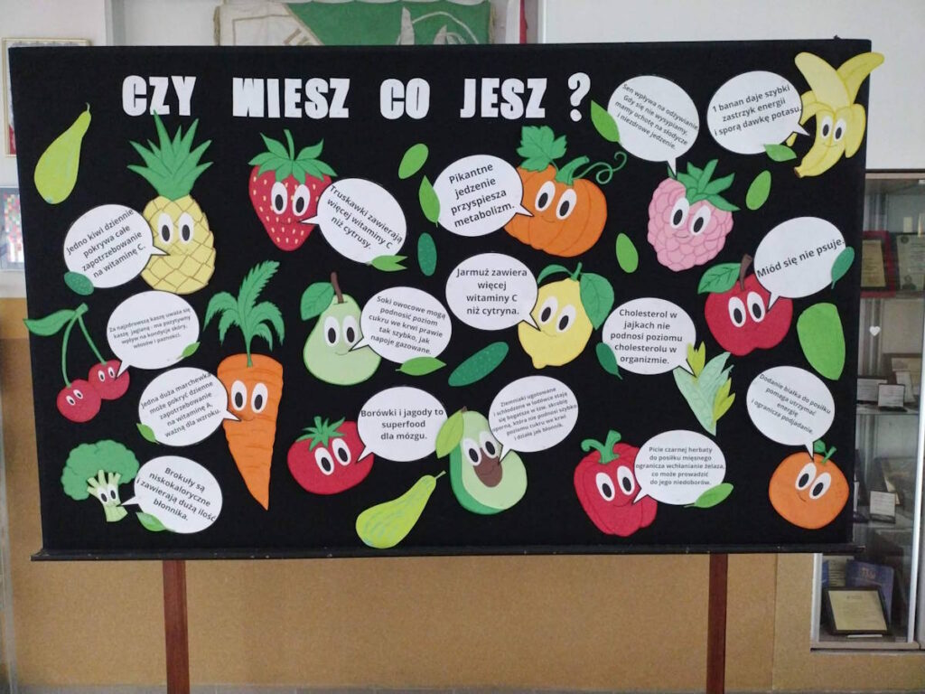 Tablica informacyjna na temat żywienia