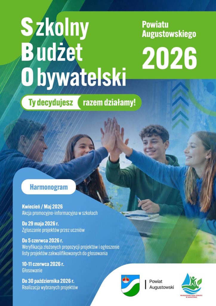 Szkolny Budżet Obywatelski 2026 plakat