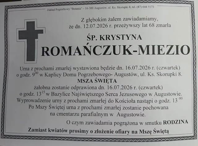Informacje pogrzebowe