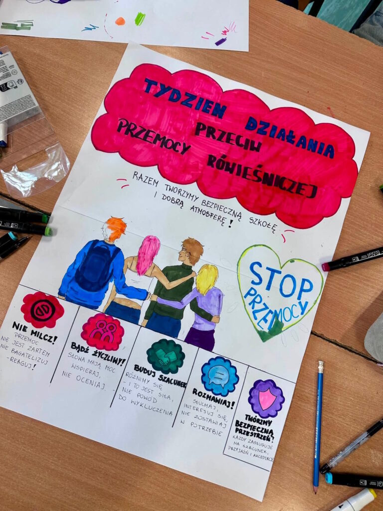 Jeden z przygotowanych przez klasy plakatów